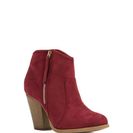 Incaltaminte Femei CheapChic Zipped To The Top Chunky Booties Wine