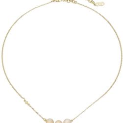 Cole Haan Triple Stone Pendant Necklace Gold/Rose Quartz/Peach