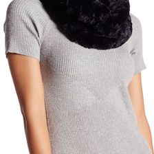 Accesorii Femei 14th Union Textured Faux Fur Snood Scarf BLACK