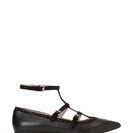 Incaltaminte Femei French Connection Black Geklin Studded T-Strap Pointed Toe Flats Black