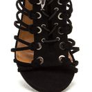 Incaltaminte Femei CheapChic Knotty Girl Chunky Caged Lace-up Heels Black