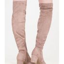 Incaltaminte Femei CheapChic Skyline Thigh-high Faux Suede Boots Lttaupe
