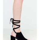 Incaltaminte Femei CheapChic Best In The Wrap Game Tie-up Block Heels Black