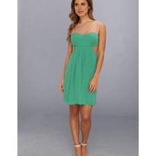 BCBGMAXAZRIA Aicha Sleeveless Draped Skirt Dress Kelly Green
