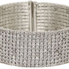 Natasha Accessories Crystal Cuff Bracelet SILV-CRYS