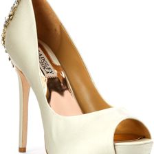 Badgley Mischka Kiara Ivory Satin