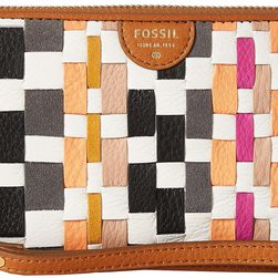 Fossil Sydney Large Zip Clutch Coral Multi