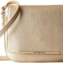 Tommy Hilfiger Jamie - Pebble Leather Flap Crossbody Metallic Gold