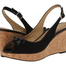 Trotters Allie Black Linen/Soft Nappa Leather