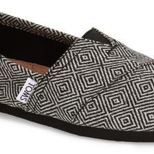 TOMS Classic Print Wool Slip-On Shoe BLACK