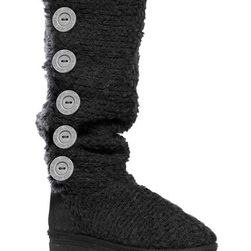 Incaltaminte Femei MUK LUKS Melana Crochet Button Up Faux Fur Lined Boot Black