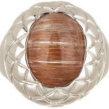 Savvy Cie Sterling Silver Rutilated Quartz Ring silver-brown