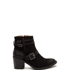 Incaltaminte Femei CheapChic Cut It Chunky Faux Suede Booties Black