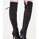 Incaltaminte Femei CheapChic Set The Lace-back Thigh-high Boots Black
