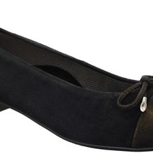 ara Bria Black Suede/Bronze Glitter Toe