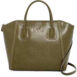 Valentino By Mario Valentino Gigi Saffiano Leather Tote ARMY GREEN