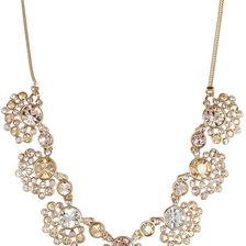 Givenchy Crystal Fan Cluster Frontal Necklace GOLD-SILK TONAL