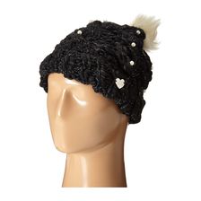 Betsey Johnson Pearly Girl Cuff Hat Black