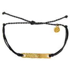 Accesorii Femei Pura Vida Gold Hammered Flat Bar Black Multicolor