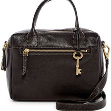 Fossil Erin Leather Satchel BLACK