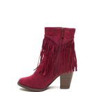 Incaltaminte Femei CheapChic Fringe Value Faux Suede Booties Wine