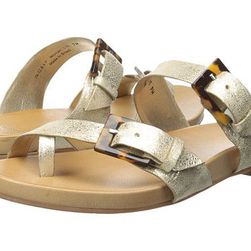 Incaltaminte Femei Johnston Murphy Jill Buckle Thong Gold Italian Soft Metallic Suede