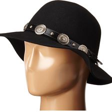 San Diego Hat Company WFH8002 Round Crown Floppy with Faux Silver Concho Band Black