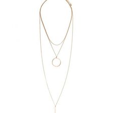 Bijuterii Femei Forever21 Cutout Circle Layered Necklace Gold