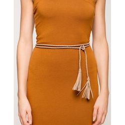 Accesorii Femei CheapChic Tassel And Braid Wrap Belt TaupeKhaki