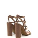 Incaltaminte Femei CheapChic You Rock Studded T-strap Heels Lttaupe