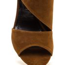Incaltaminte Femei CheapChic Strong Angles Faux Suede Chunky Heels Mocha
