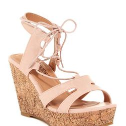 Incaltaminte Femei Elegant Footwear Topaz Lace-Up Wedge Sandal OFF PINK