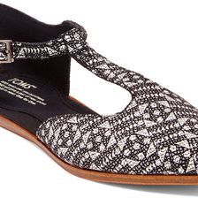 TOMS Jutti T-Strap Flat BLACK