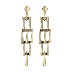 Lucky Brand Gold Geo Linear Drop Earrings Gold