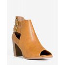 Incaltaminte Femei CheapChic Wilma-h Buckle Down Bootie Cognac