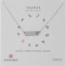 Dogeared Taurus Zodiac Bar Necklace Sterling Silver