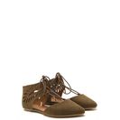 Incaltaminte Femei CheapChic Laced-up Lover Faux Suede Flats Olive