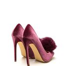 Incaltaminte Femei CheapChic You\'re Da Pom-pom Pointy Velvet Pumps Mauve