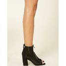 Incaltaminte Femei Forever21 Open-Toe Lace-Up Booties Black