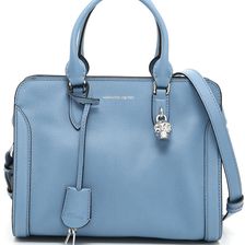 Alexander McQueen Small Padlock Zip Grain Calfskin Bag DREAM BLUE