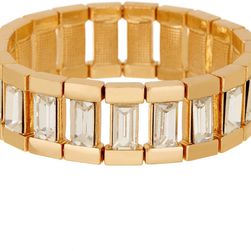 Natasha Accessories Crystal Bar Bracelet GOLD