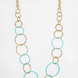 Kate Spade New York 'Chain Of Events' Link Necklace TURQUOISE MULTI