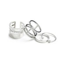 Bijuterii Femei GUESS Silver-Tone Ring Set (Size 7) silver