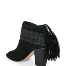 Incaltaminte Femei BCBGeneration Black Cinder Peep Toe Block Heel Fringe Booties Black