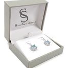 Bijuterii Femei Savvy Cie White London Blue Topaz Cushion Drop Earrings SILVER-BLUE-WHITE