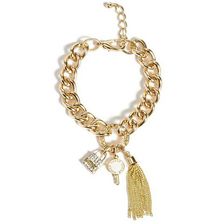 Bijuterii Femei GUESS Gold-Tone Logo Lock Charm Bracelet gold