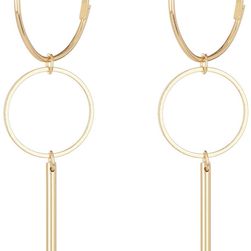 14th & Union Double Hoop & Bar Drop Earrings GOLD