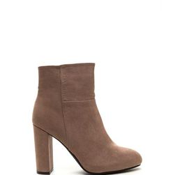 Incaltaminte Femei CheapChic High Standards Faux Suede Booties Taupe
