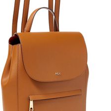 Ralph Lauren Medium Dryden Leather Backpack Brown/Monarch Orange