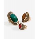 Bijuterii Femei CheapChic Boho Stone Accent 3pc Ring Set Multi-Dark